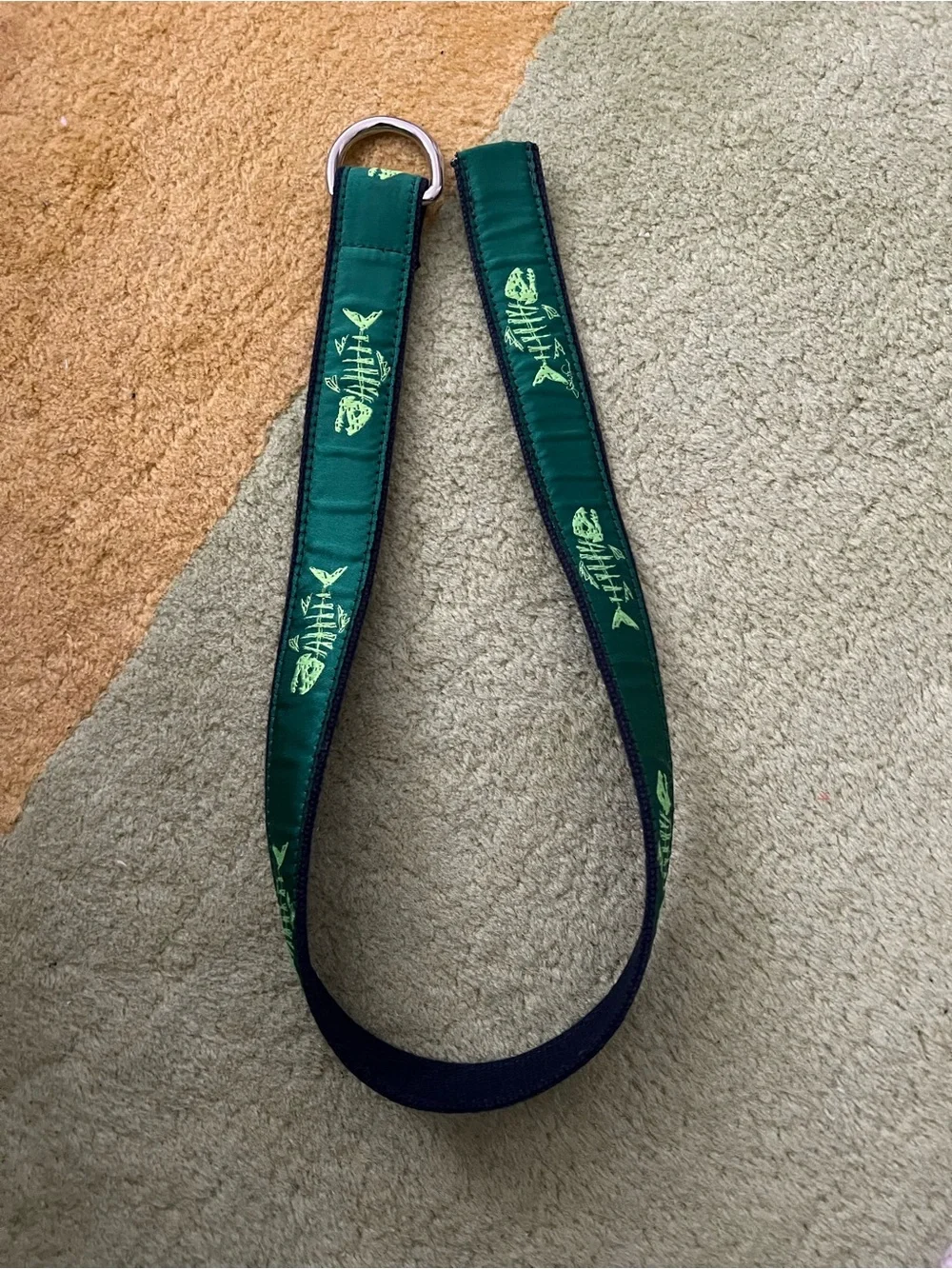 Belted Cow Green Fishbone D-Ring Fabric Belt Maine 27.5 Inches